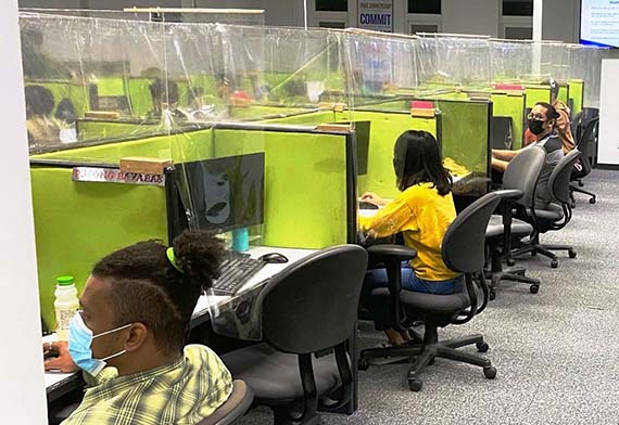 File photo shows call center operators in Subic Freeport.