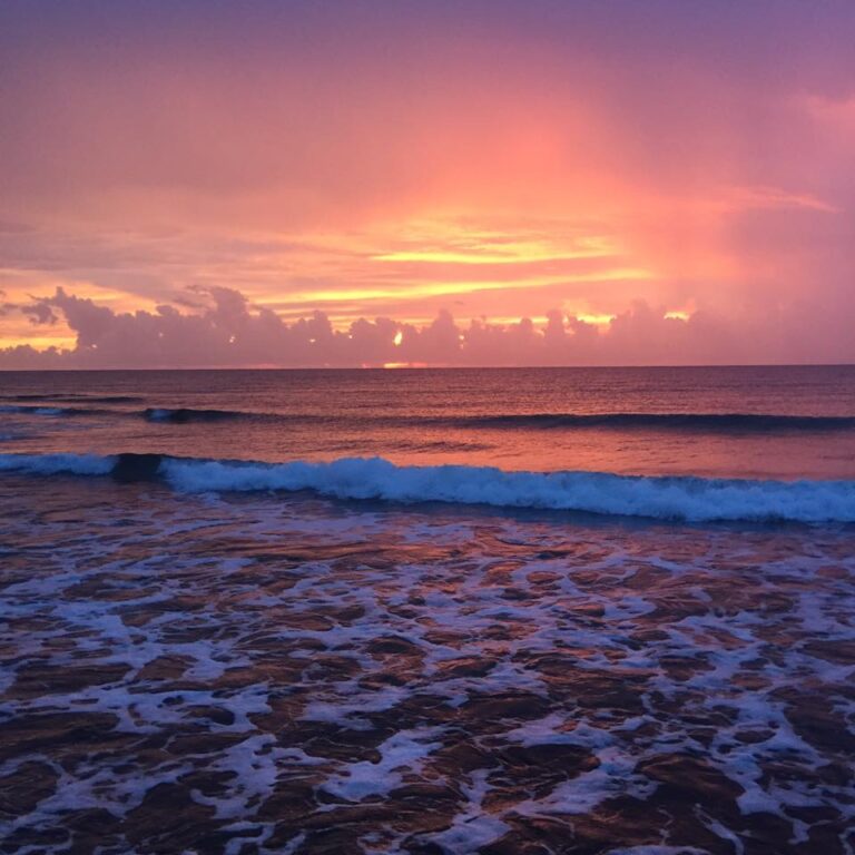 The beautiful beach of La Union at sunset