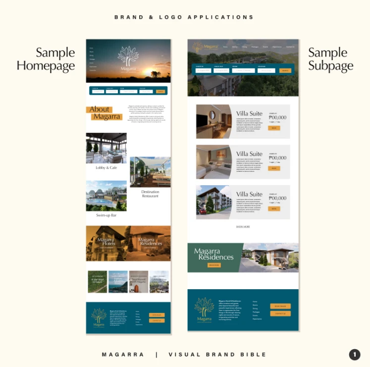 Magarra Brand & Logo Applications Website Pages, Home and Subpages